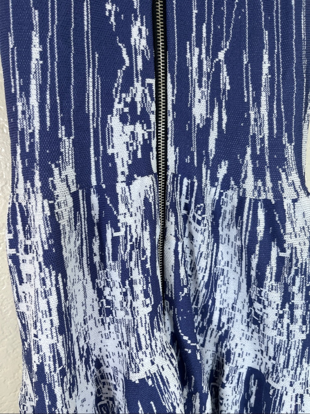 Anthropologie charlie jade Royal Blue & White Zip-Front Knit Dress size XS? - Picture 3 of 4